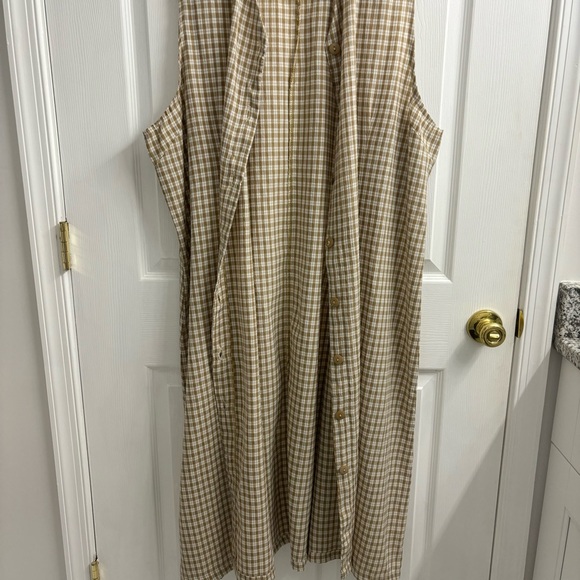 Vintage Button Front Shirt Dress Maxi Sleeveless Plus Size 24 Twee - Picture 4 of 6